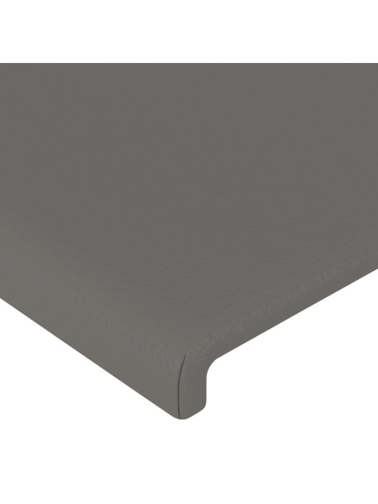 Gultas galvgalis ar led, 90x5x78/88 cm, pelēka mākslīgā āda