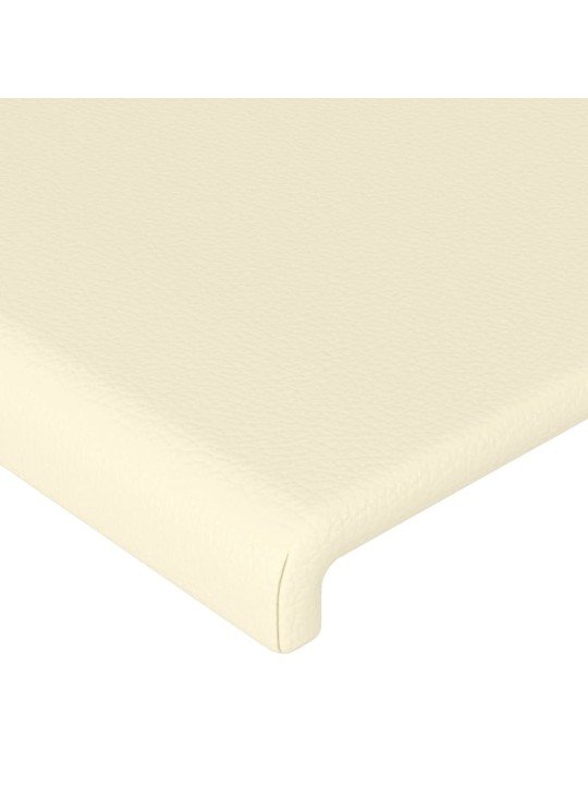 Gultas galvgalis ar led, 100x5x78/88cm, krēmkrāsas mākslīgā āda