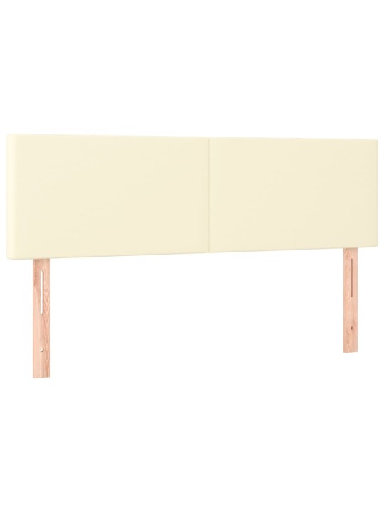 Gultas galvgalis ar led, 144x5x78/88cm, krēmkrāsas mākslīgā āda
