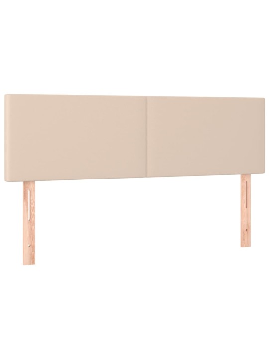 Gultas galvgalis ar LED, 144x5x78/88 cm, kapučīno mākslīgā āda