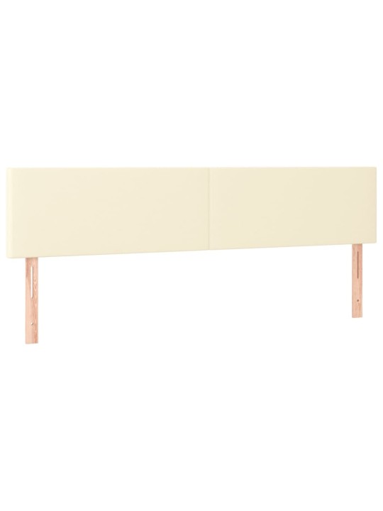 Gultas galvgalis ar led, 180x5x78/88cm, krēmkrāsas mākslīgā āda