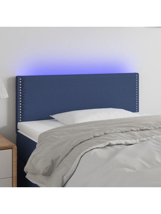 Gultas galvgalis ar led, 80x5x78/88 cm, zils audums