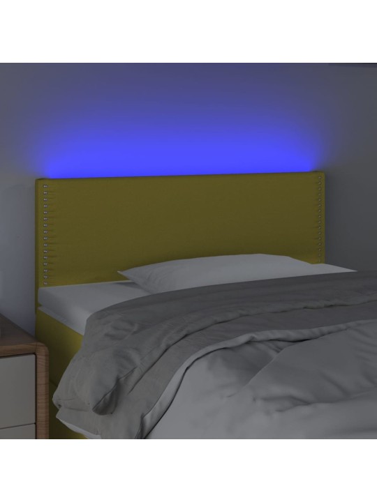 Gultas galvgalis ar LED, 80x5x78/88 cm, zaļš audums