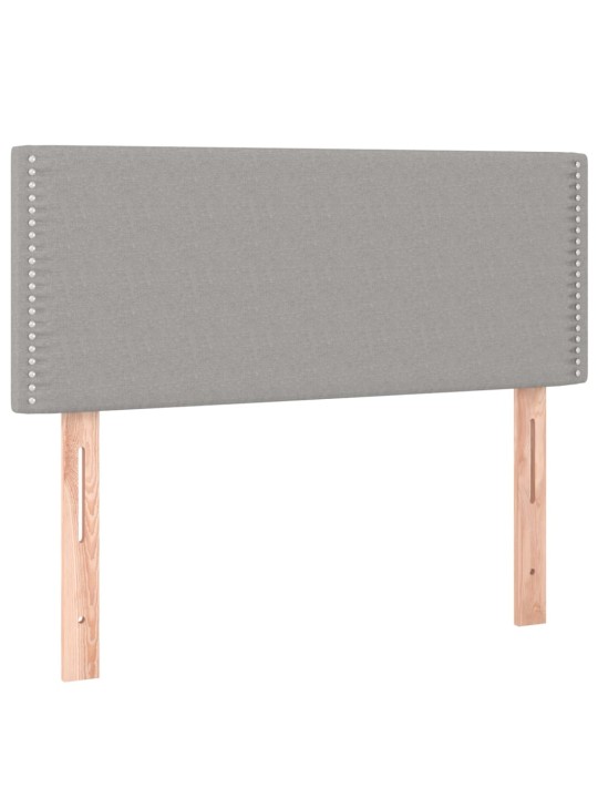 Gultas galvgalis ar led, 90x5x78/88 cm, gaiši pelēks audums