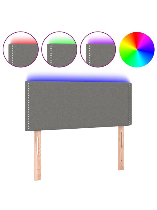 Gultas galvgalis ar led, 90x5x78/88 cm, tumši pelēks audums