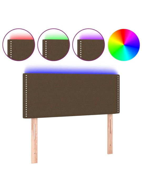 Gultas galvgalis ar led, 90x5x78/88 cm, tumši brūns audums