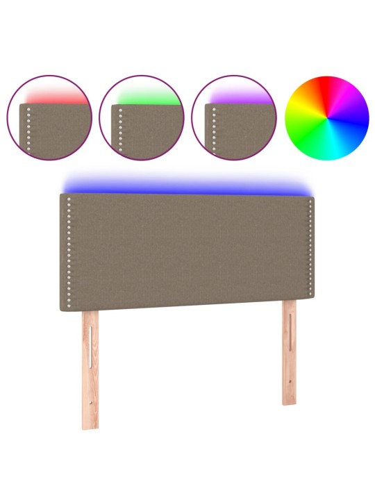 Gultas galvgalis ar led, 90x5x78/88 cm, pelēkbrūns audums