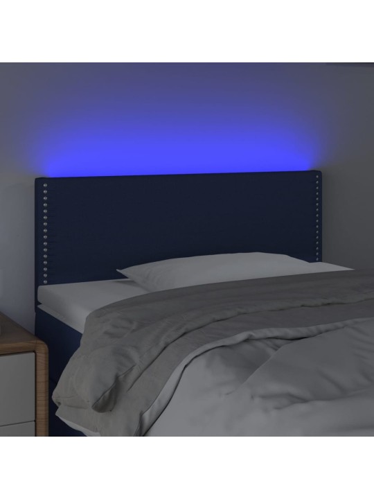 Gultas galvgalis ar LED, 100x5x78/88 cm, zils audums