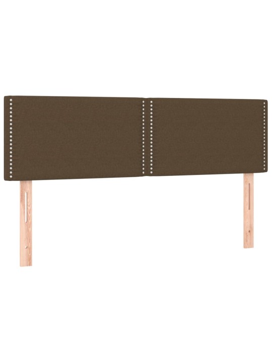 Gultas galvgalis ar LED, 144x5x78/88 cm, tumši brūns audums
