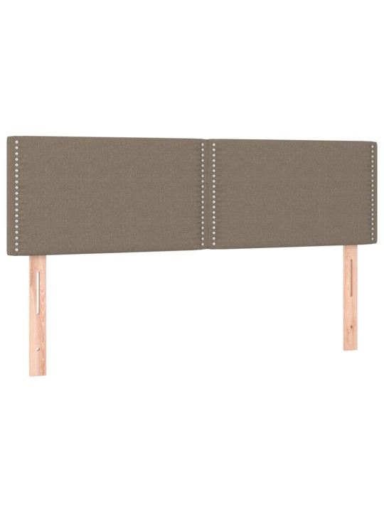 Gultas galvgalis ar led, 144x5x78/88 cm, pelēkbrūns audums