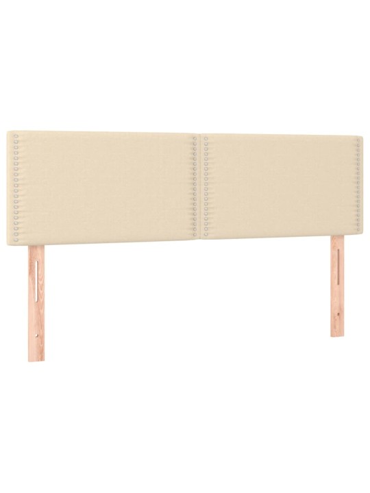 Gultas galvgalis ar LED, 144x5x78/88 cm, krēmkrāsas audums