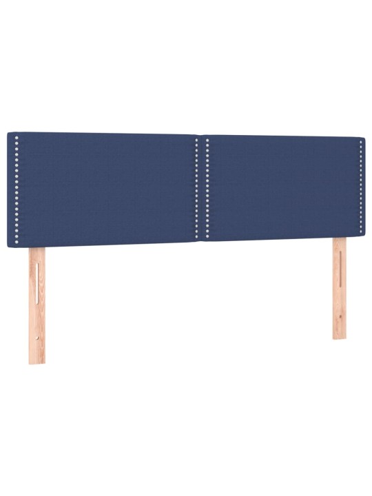 Gultas galvgalis ar LED, 144x5x78/88 cm, zils audums