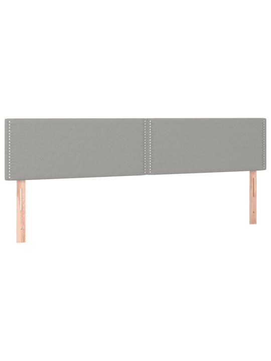 Gultas galvgalis ar LED, 180x5x78/88 cm, gaiši pelēks audums