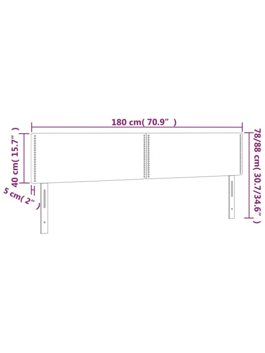 Gultas galvgalis ar led, 180x5x78/88 cm, tumši pelēks audums