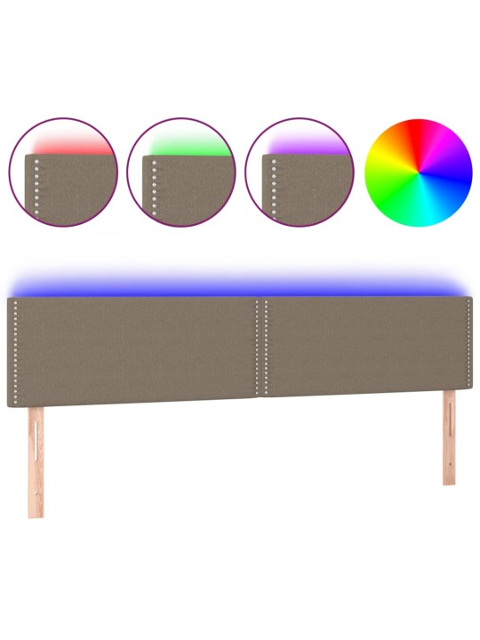 Gultas galvgalis ar led, 200x5x78/88 cm, pelēkbrūns audums