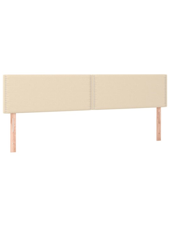 Gultas galvgalis ar led, 200x5x78/88 cm, krēmkrāsas audums