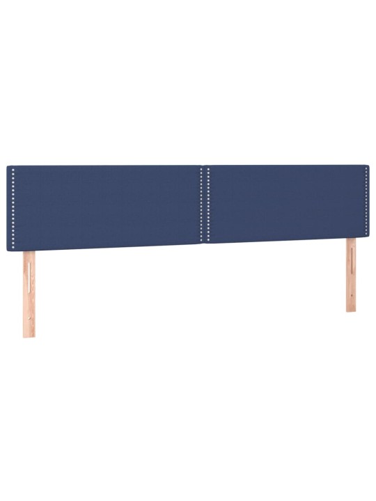Gultas galvgalis ar led, 200x5x78/88 cm, zils audums