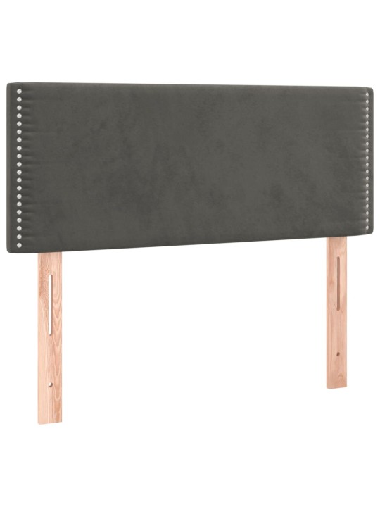 Gultas galvgalis ar led, 80x5x78/88 cm, tumši pelēks samts