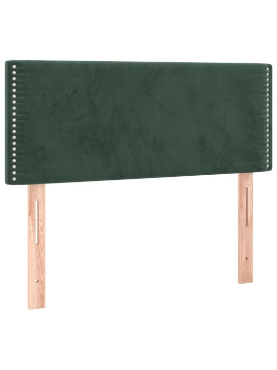 Gultas galvgalis ar led, 80x5x78/88 cm, tumši zaļš samts