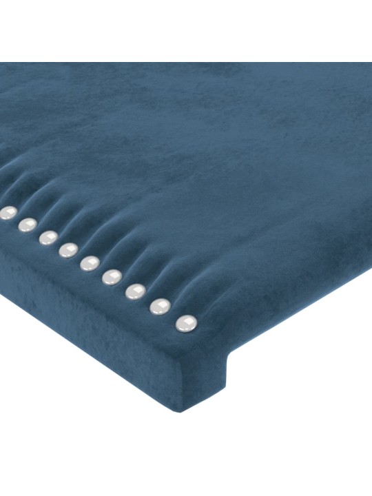 Gultas galvgalis ar LED, 100x5x78/88 cm, zils samts