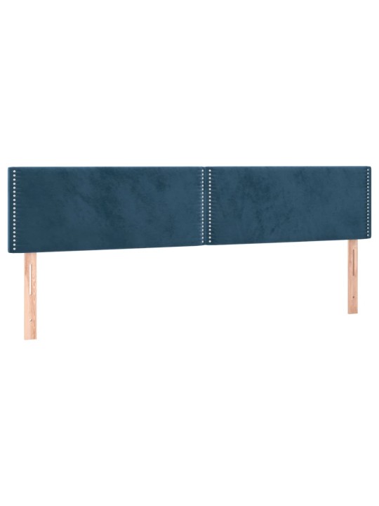 Gultas galvgalis ar LED, 160x5x78/88 cm, tumši zils samts