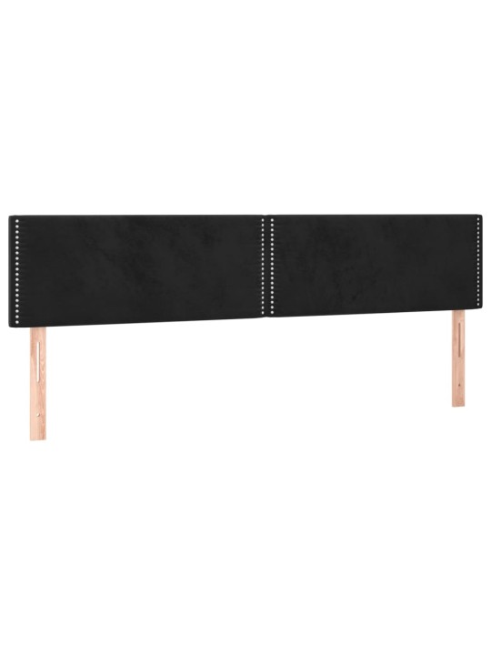 Gultas galvgalis ar led, 200x5x78/88 cm, melns samts