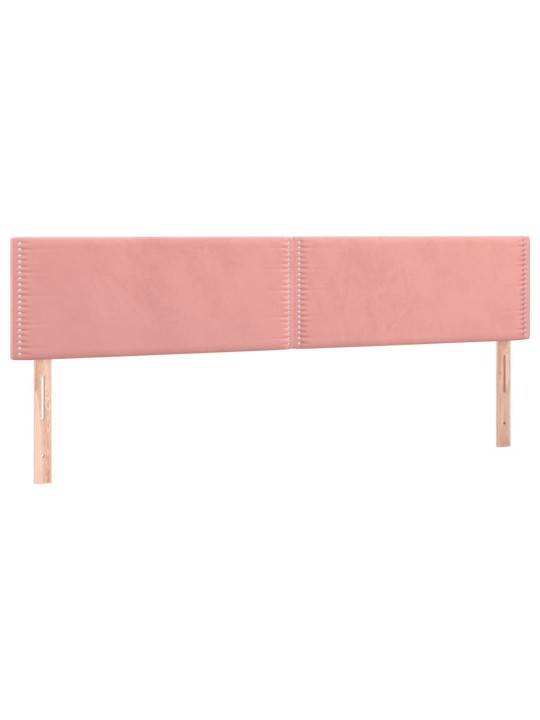 Gultas galvgalis ar led, 200x5x78/88 cm, rozā samts