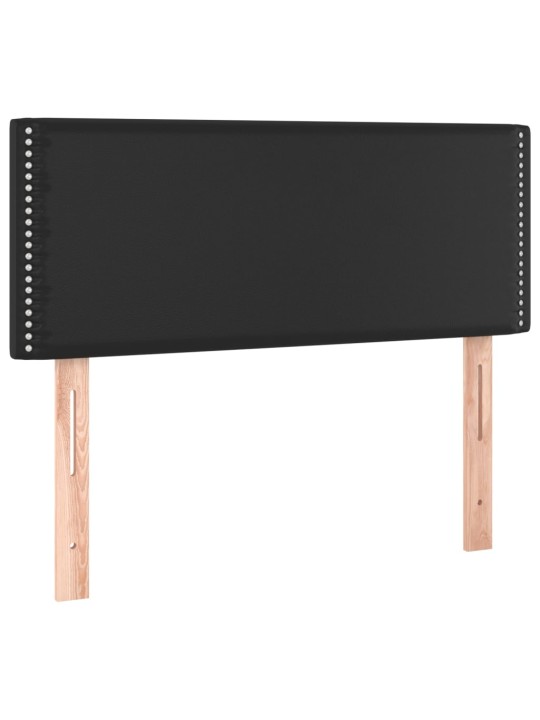 Gultas galvgalis ar led, 80x5x78/88 cm, melna mākslīgā āda