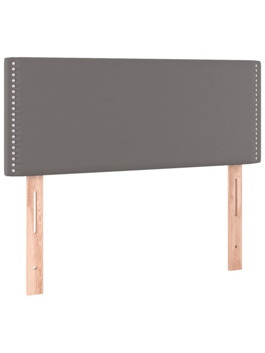 Gultas galvgalis ar led, 90x5x78/88 cm, pelēka mākslīgā āda