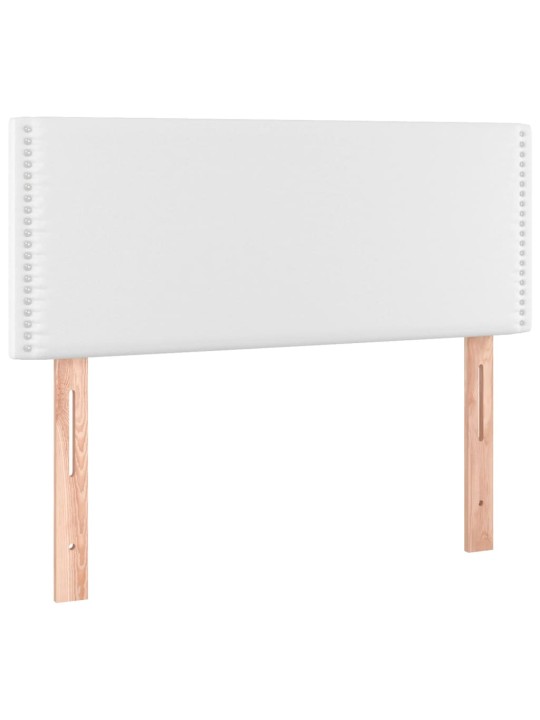 Gultas galvgalis ar LED, 100x5x78/88 cm, balta mākslīgā āda