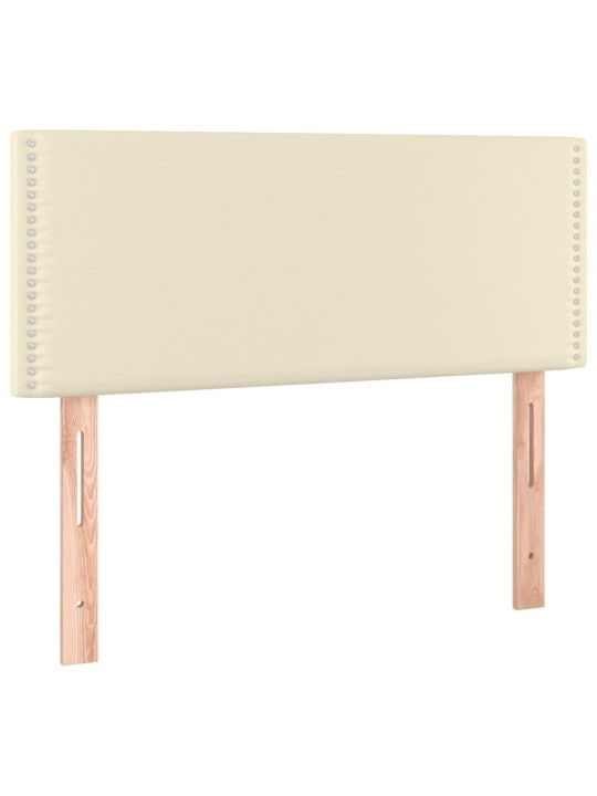 Gultas galvgalis ar LED, 100x5x78/88cm, krēmkrāsas mākslīgā āda