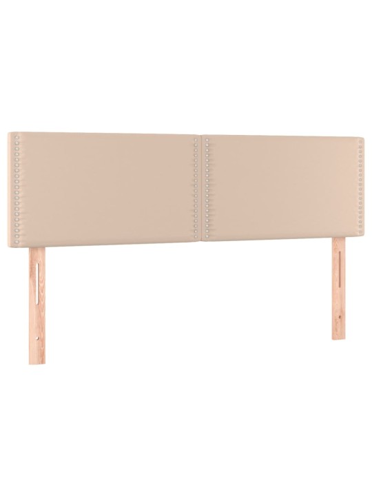 Gultas galvgalis ar LED, 144x5x78/88 cm, kapučīno mākslīgā āda