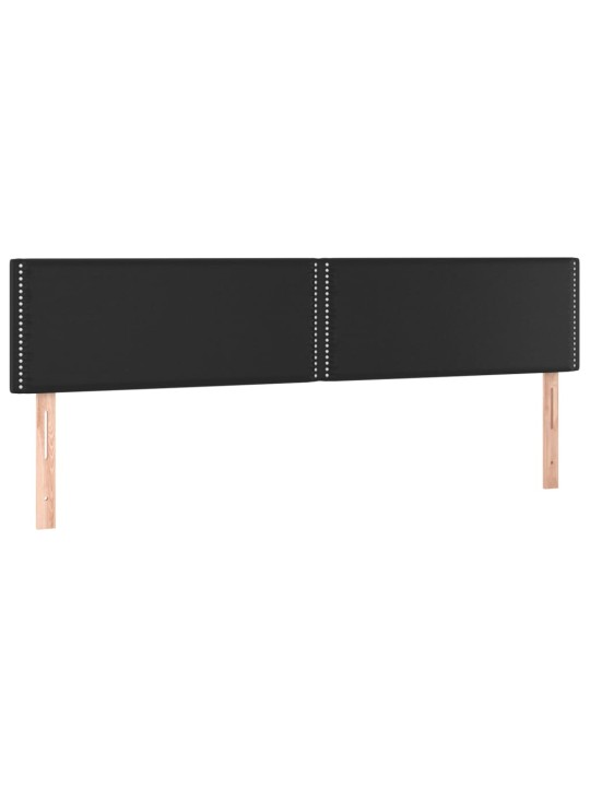 Gultas galvgalis ar led, 200x5x78/88 cm, melna mākslīgā āda