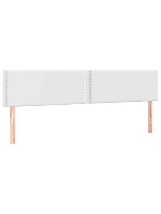 Gultas galvgalis ar led, 200x5x78/88 cm, balta mākslīgā āda