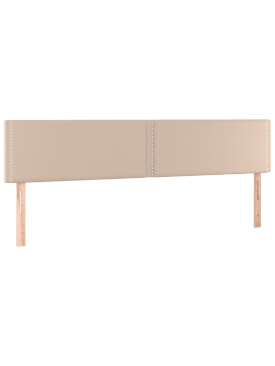 Gultas galvgalis ar led, 200x5x78/88 cm, kapučīno mākslīgā āda