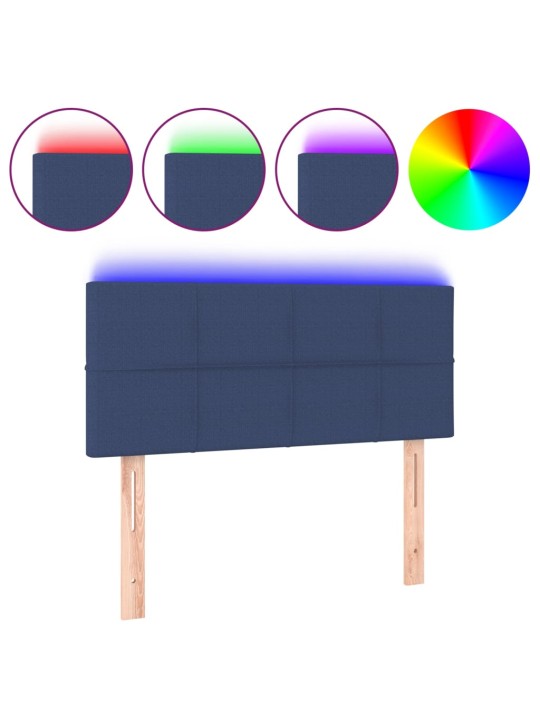 Gultas galvgalis ar led, 80x5x78/88 cm, zils audums