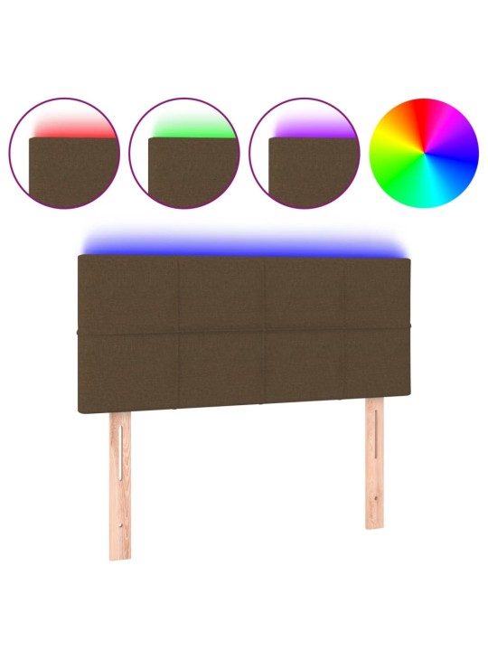 Gultas galvgalis ar led, 90x5x78/88 cm, tumši brūns audums