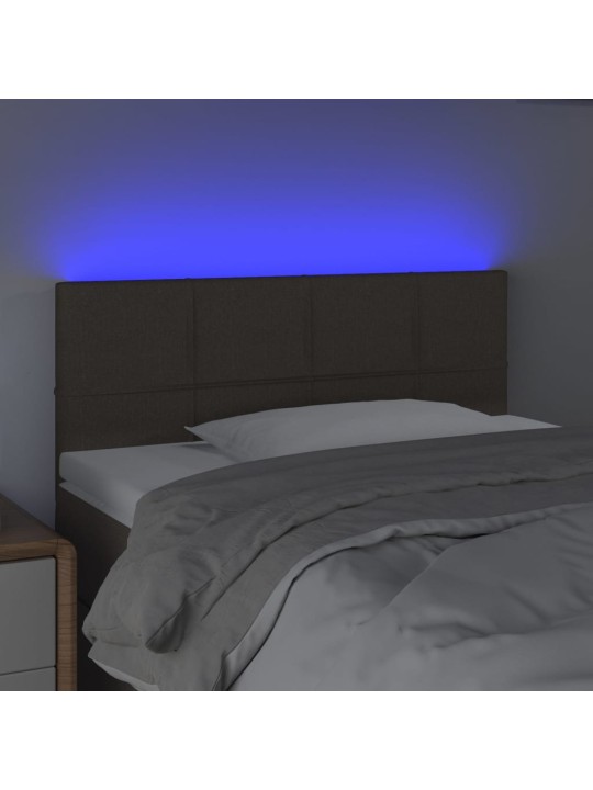 Gultas galvgalis ar led, 90x5x78/88 cm, pelēkbrūns audums