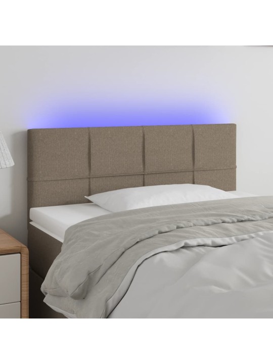 Gultas galvgalis ar led, 90x5x78/88 cm, pelēkbrūns audums