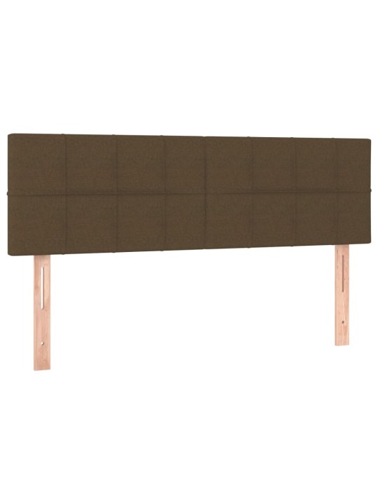 Gultas galvgalis ar LED, 144x5x78/88 cm, tumši brūns audums