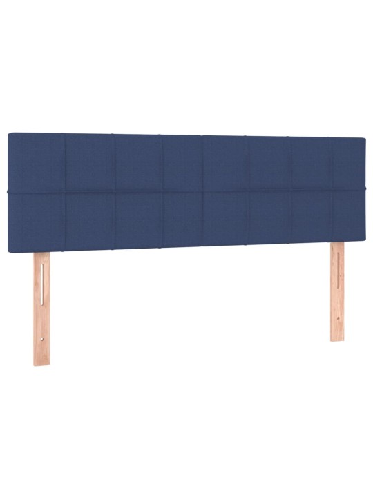 Gultas galvgalis ar LED, 144x5x78/88 cm, zils audums