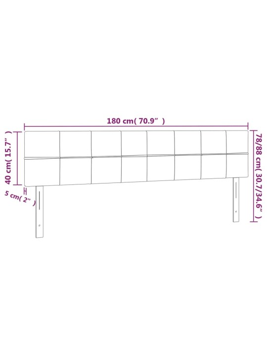 Gultas galvgalis ar led, 180x5x78/88 cm, tumši pelēks audums