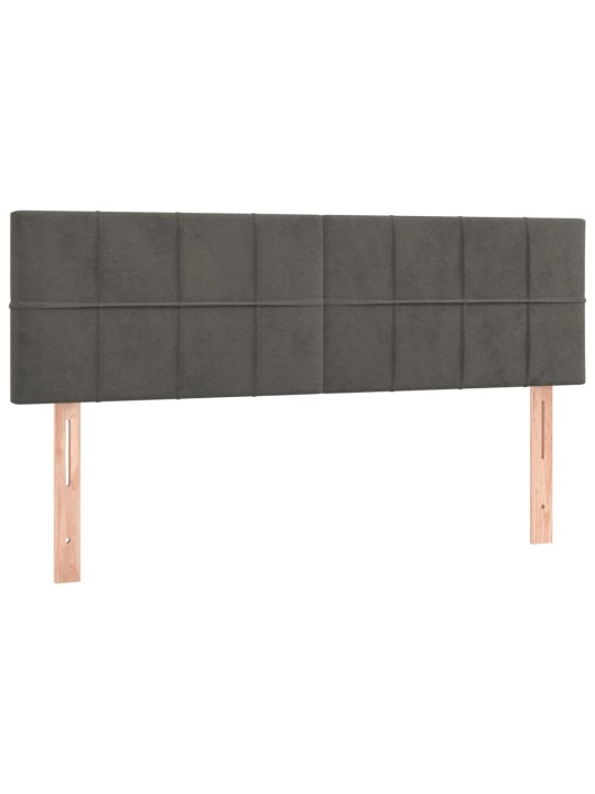 Gultas galvgalis ar LED, 144x5x78/88 cm, tumši pelēks samts