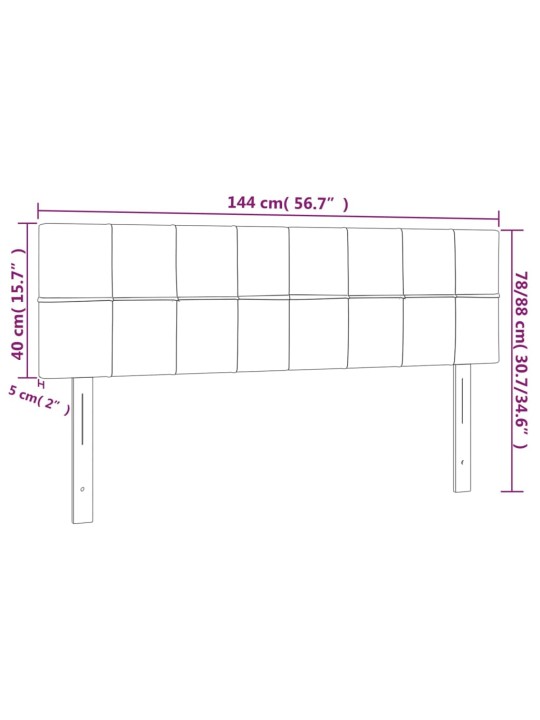 Gultas galvgalis ar LED, 144x5x78/88 cm, tumši zaļš samts