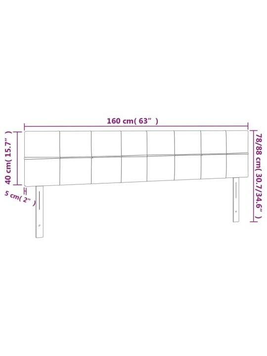 Gultas galvgalis ar LED, 160x5x78/88 cm, tumši zaļš samts