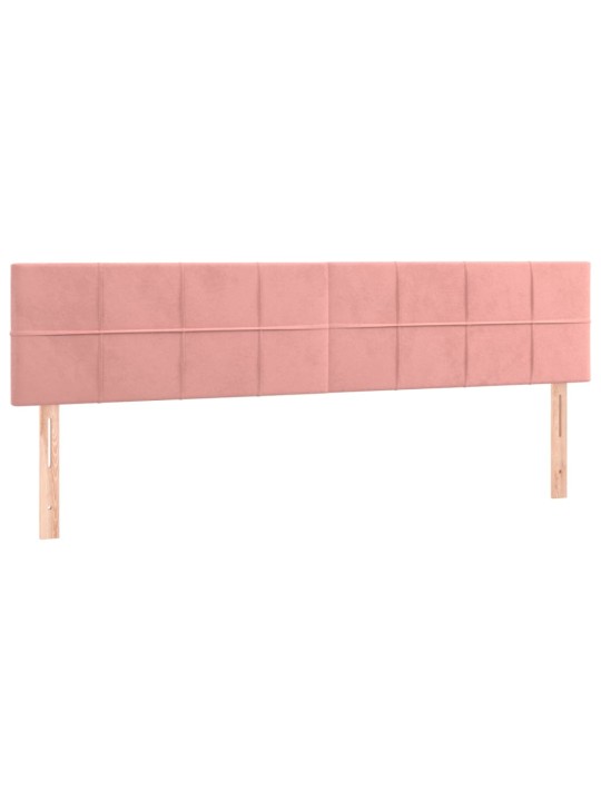Gultas galvgalis ar led, 200x5x78/88 cm, rozā samts