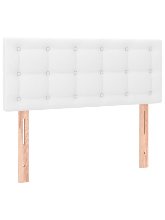 Gultas galvgalis ar led, 80x5x78/88 cm, balta mākslīgā āda