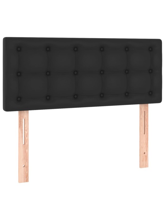 Gultas galvgalis ar led, 90x5x78/88 cm, melna mākslīgā āda