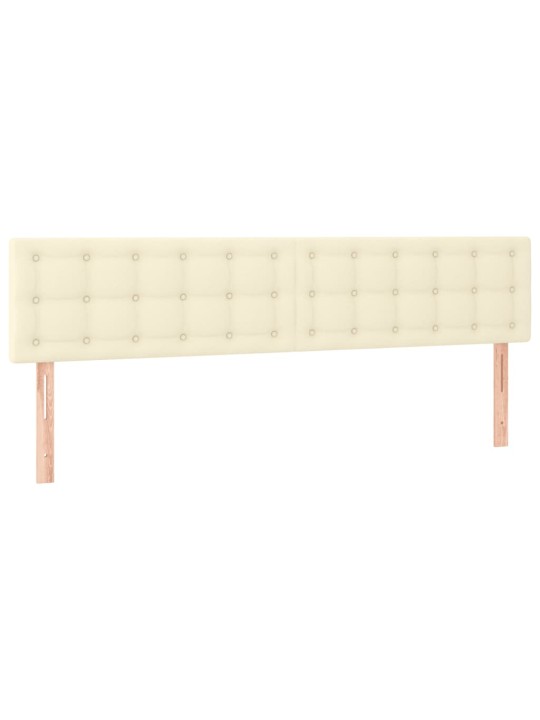 Gultas galvgalis ar led, 180x5x78/88cm, krēmkrāsas mākslīgā āda