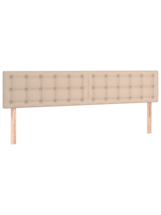 Gultas galvgalis ar LED, 180x5x78/88 cm, kapučīno mākslīgā āda